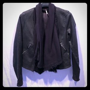 Free people motorcycle jacket size 8 black